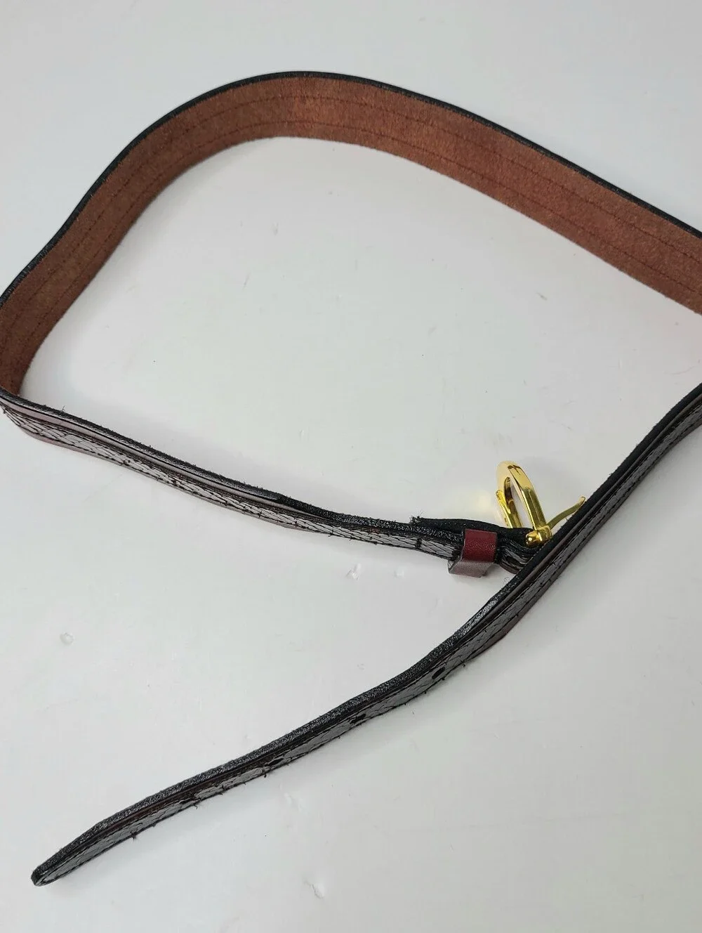 Pierre Cardin Oxblood Genuine Cowhide Equestrian Horseshoe Buckle Vintage Belt